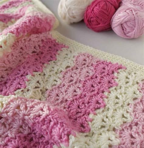 Crochet Open V Stitch Baby Girl Blanket Baby Blankets Home Living