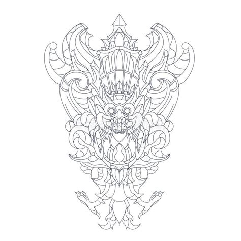Garuda Culture Balinese Mascot Logo Vector Illustration Stock Vector