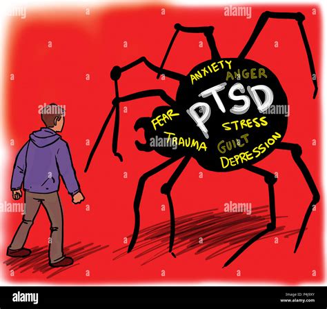 Man Suffering Dealing With Ptsd Post Traumatic Stress Disorder Stock