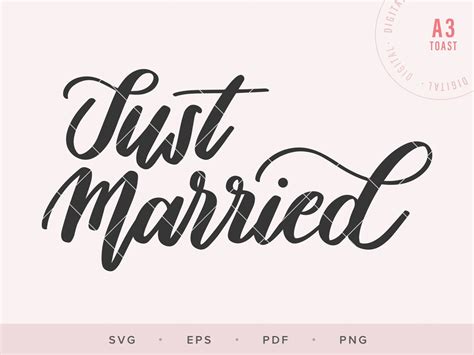 Just Married Handlettered Svg Wedding Marriage Svg Silhouette Svg Files For Cricut Engagement