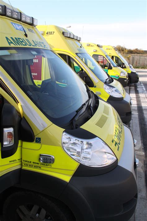 In Total West Midlands Fleet Of Modern Ambulances Transport Patients