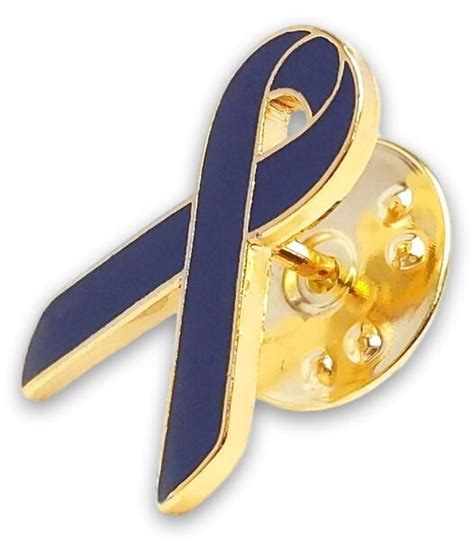 Navy Blue Awareness Support Ribbon Lapel Pin