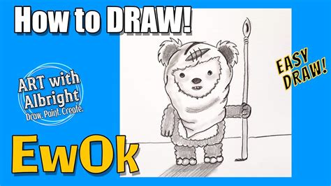 How To Draw An EWOK Art With Albright LIVE CLASS 2 17 2017 Step