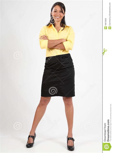 Attractive Young Business Woman Standing Smiling Stock Image Image Of