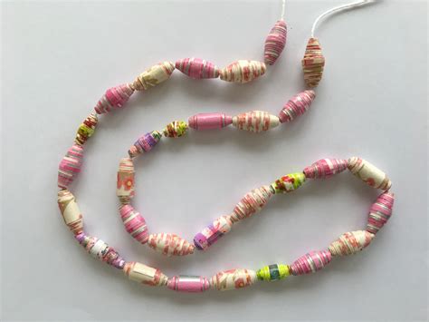 Paper Bead Necklace Paper Beads Necklace Beaded Necklace Beaded