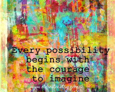 Inspirational Art Print Courage To Imagine 8x10 Inch Wall Etsy