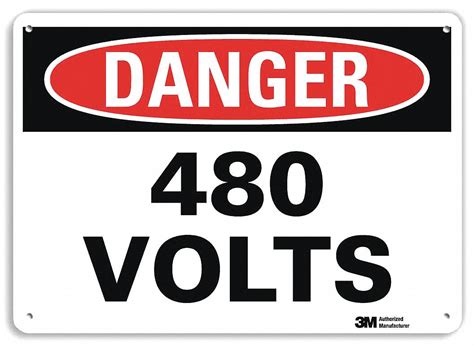 Lyle Danger Sign Sign Format Traditional Osha 480 Volts Sign Header