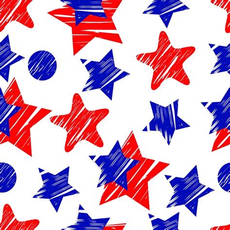 Seamless Pattern Of Stars On White Background4th July Stars And