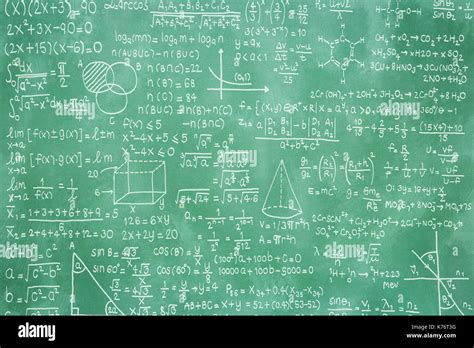 Green Blackboard With Math Formula Or Education Background Stock Photo
