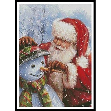 artecy cross stitch santa with snowman 12008 int cross stitch chart hard copy jk s cross