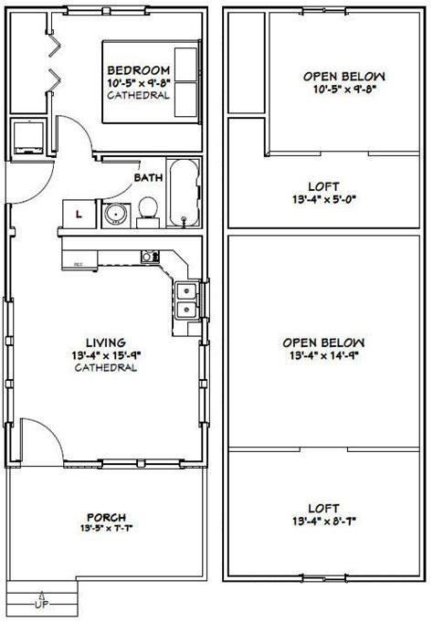 14x32 Tiny House 14X32H13C 660 Sq Ft Excellent Floor Plans