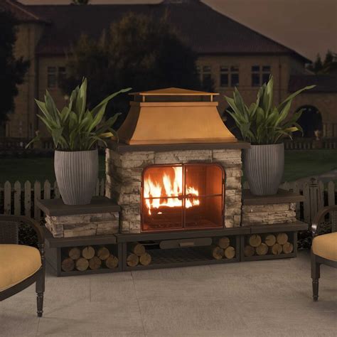 Check spelling or type a new query. Sunjoy Connan Steel Wood Burning Outdoor Fireplace ...