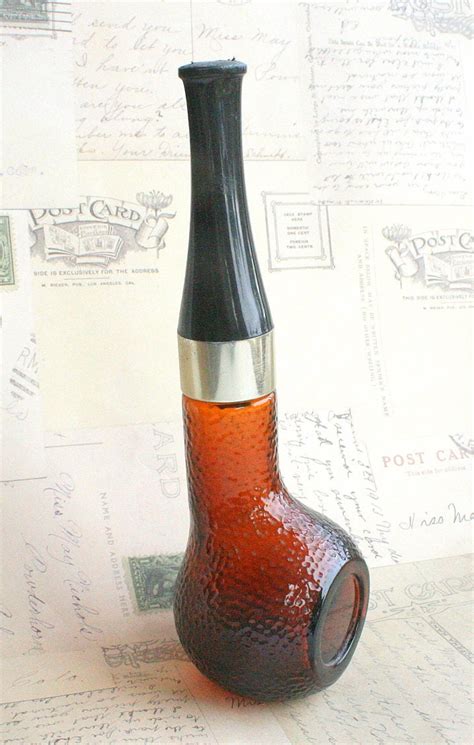 Vintage Mens Pipe Cologne Bottle Brown Glass Avon Spicy