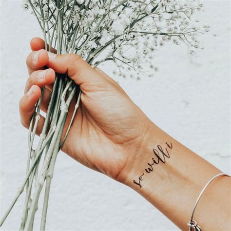 So Will I Temporary Tattoo Etsy Small Wrist Tattoos Meaningful