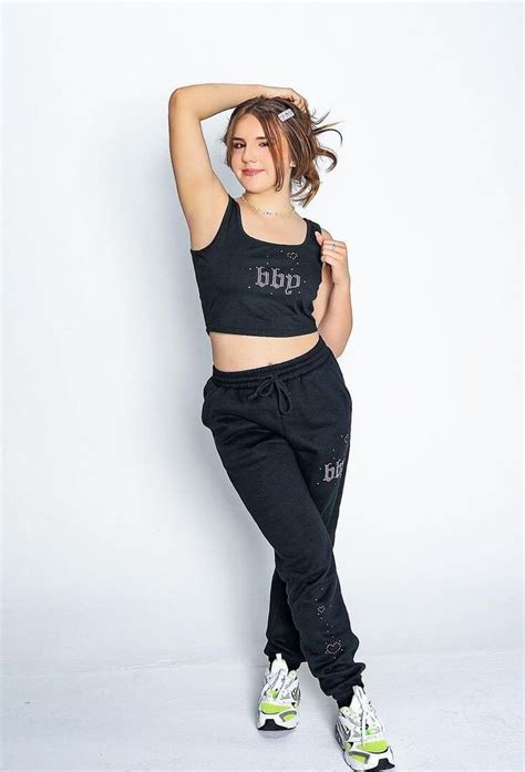 Piper Rockelle In Black Crop Top With Jogger K4 Fashion