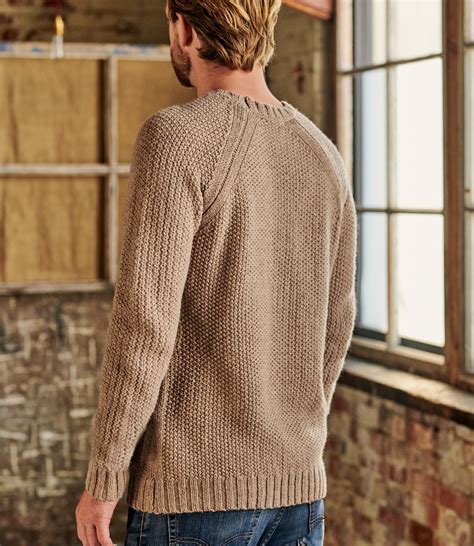 Pepper Mens Lambswool Moss Stitch Jumper Woolovers Uk