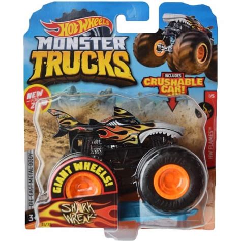 Hot Wheels Monster Trucks 1 64 Scale Shark Wreak Includes Crushable