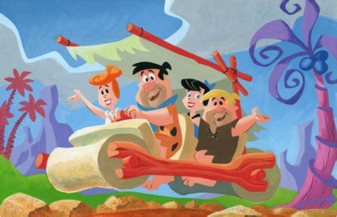 Fred Wilma Flintstone And Barney And Betty Rubble Background X Vintage Cartoon Cool