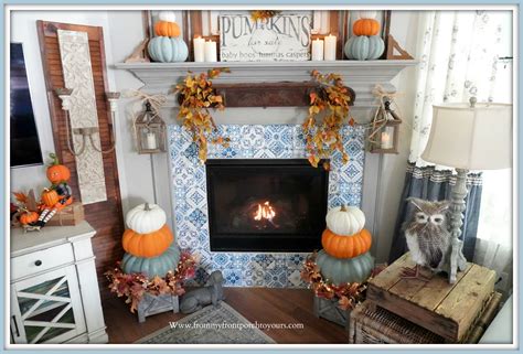 From My Front Porch To Yours Farmhouse Cottage Fall Fireplace Mantel