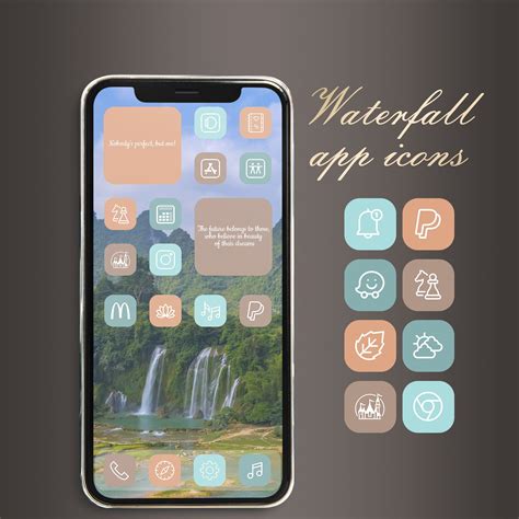 Waterfall Digital Aesthetic App Icons For Ios 14 And Cascade Etsy In