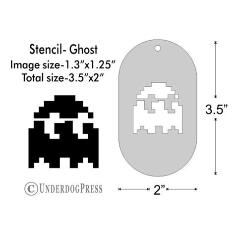 Stencil Pac Man Ghost Medium Etsy
