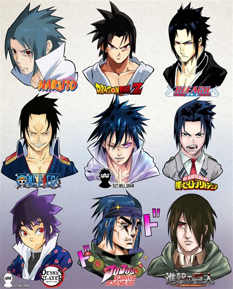 Sasuke In Different Manga Styles Art By A2twilldraw Rboruto