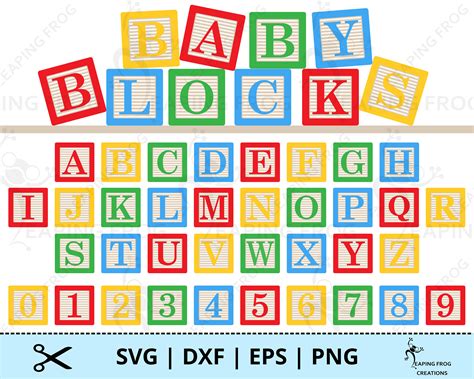 Baby Blocks Alphabet Font Digital Clip Art Cute Alphabet And Number