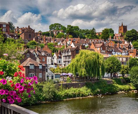The Beautiful Medieval Town Of Bridgnorth Shropshire On The Banks Of