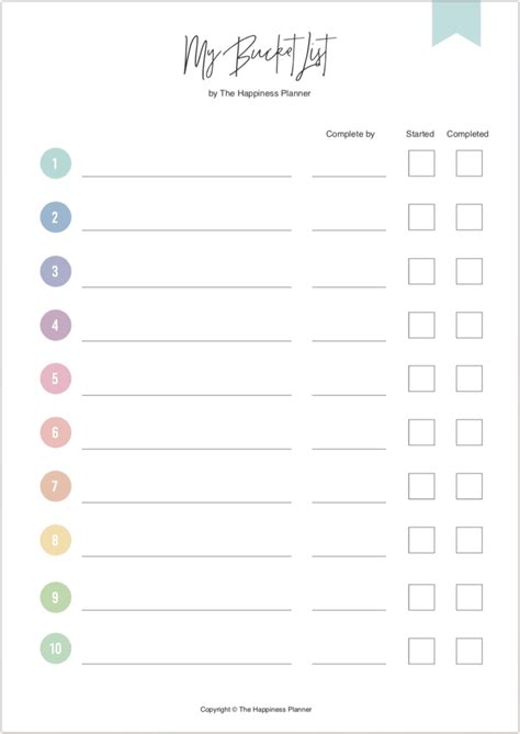 printables goals  happiness planner