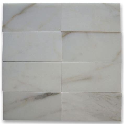 3 In X 6 In Calacatta Gold Subway Tile Polished Marble From Italy