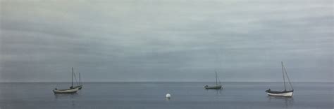 Terry Watts Grey Dawn With Boats Terry Watts Rba Original For Sale