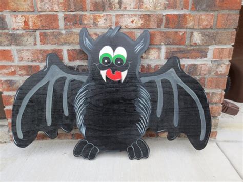 Halloween Bat Bat Wood Yard Art Decoration Halloween By Chardoman