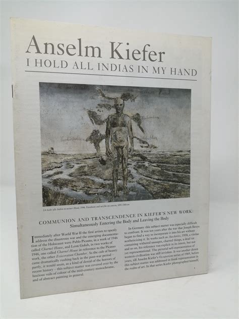 Anselm Kiefer I Hold All Indias In My Hand Anselm Kiefer Barnebys