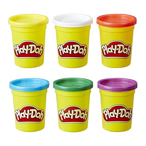 Play Doh 6 Pack Of Primary Colors Cans Of Non Toxic Modeling Compound