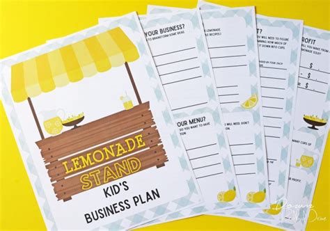 Kids Lemonade Stand Business Plan Free Printable