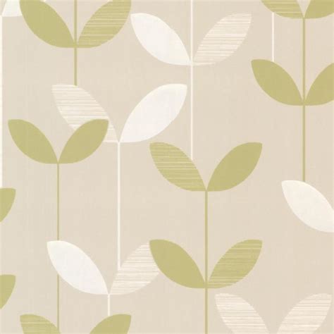 Ernst Light Green Linear Leaf Wallpaper Swatch Contemporary