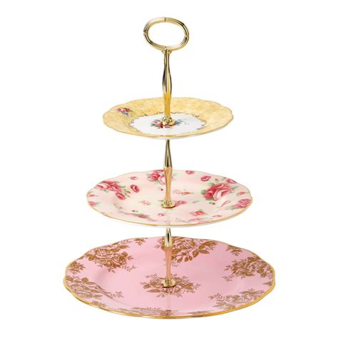This three tier ceramic cake stand sets the stage for your cupcake creations! Royal Albert 100 Years 3 Tier Cake Stand | Cake Stands ...