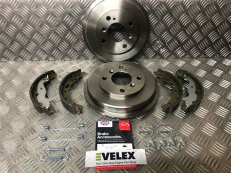 Rear Brake Drums Shoes With Fitting Kit Fits Ford Fiesta Mk Mk Ebay