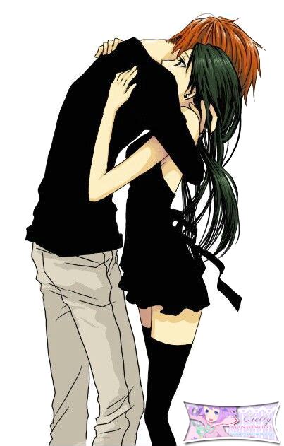 Cute Anime Couple Hugging Extracted Bycielly By