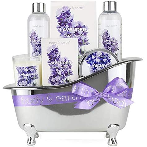 Bath Spa T Basket Body And Earth Lavender Scented Spa T Set 6
