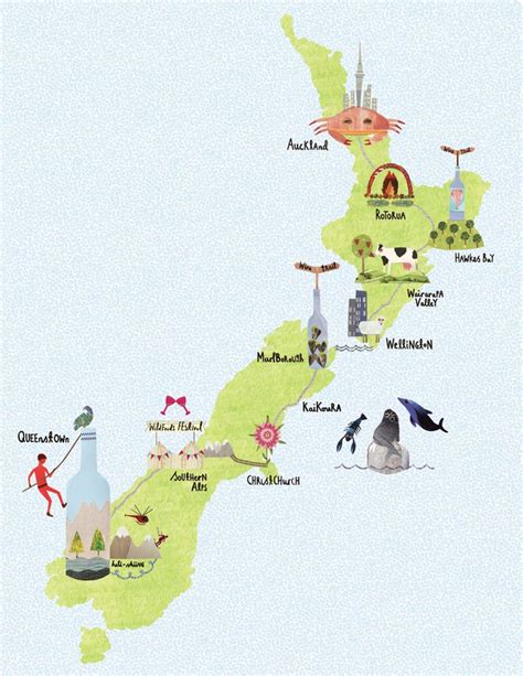 New Zealand Landmarks Map
