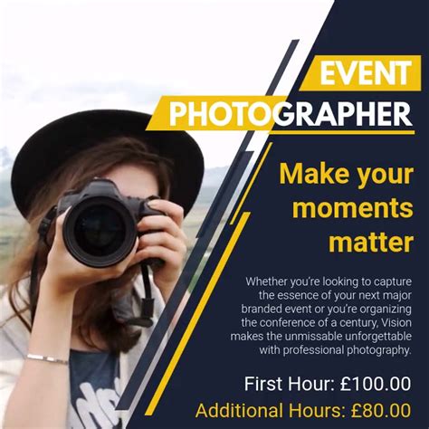 Event Photographer Slideshow Ad Template Postermywall
