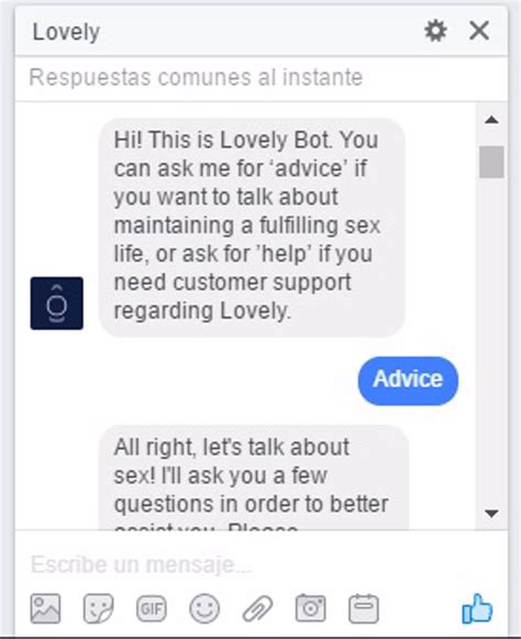 crean un bot de facebook que aconseja a parejas para mejorar su vida sexual