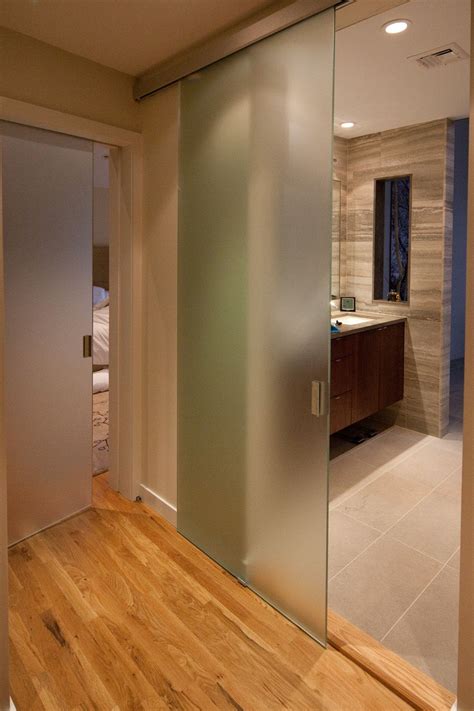 Pin By Eman Maher On Bathrooms Showers And Tubs Glass Barn Doors Glass Bathroom Door Frosted