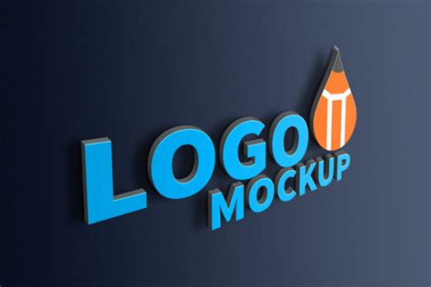 Realistic 3d Logo Mockup Psd