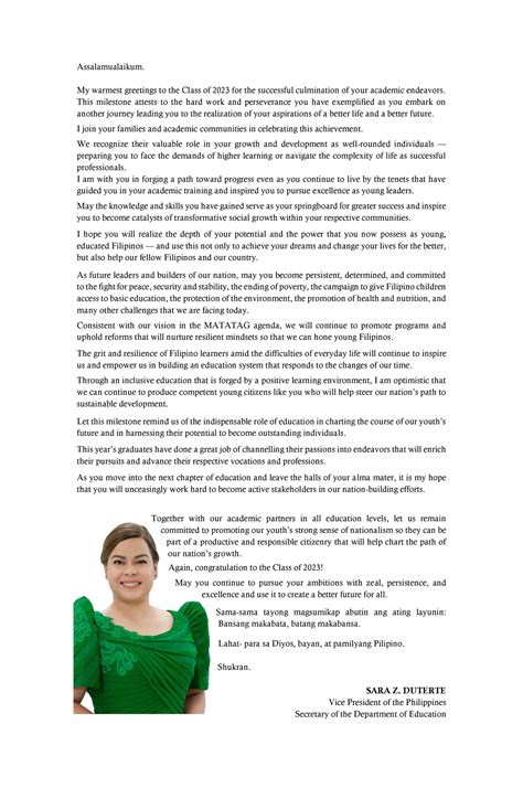 Message of deped secretary - Education - PSU - Studocu