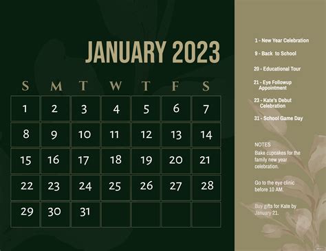 January 2023 Calendar With Moon Phases Printable Word Searches