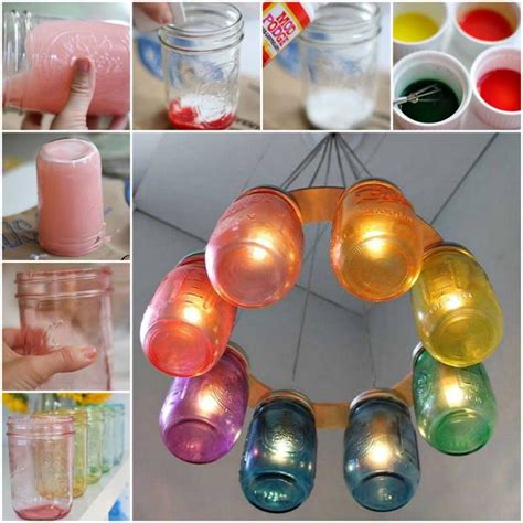 How To Make A Rainbow Mason Jar Chandelier Pictures Photos And Images