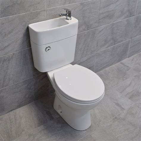 Duo Toilet Basin Combo Combined Toilet With Sink Tap Space Saving Cloakroom Unit · 20499