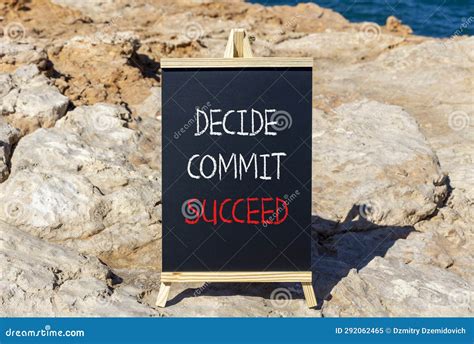 Decide Commit Succeed Symbol Concept Word Decide Commit Succeed On